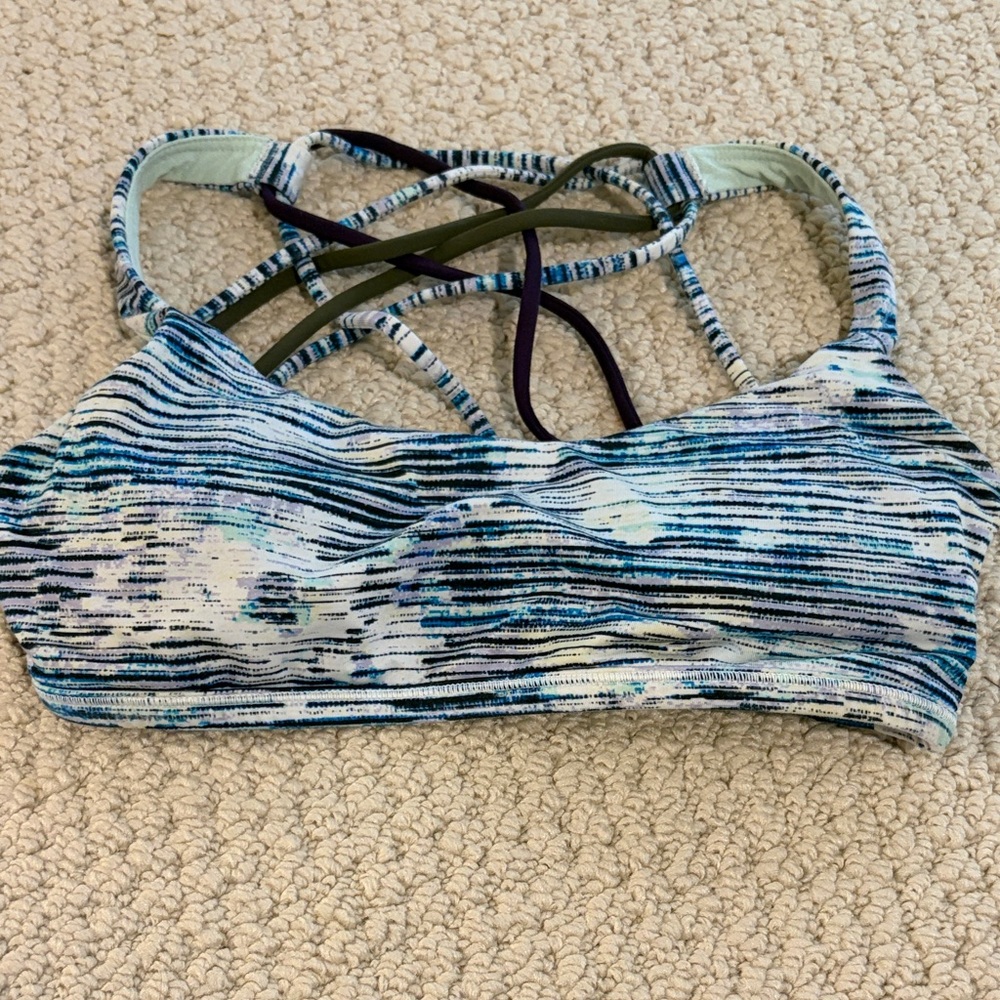 Women's Strappy lulu colorful Sports Bra